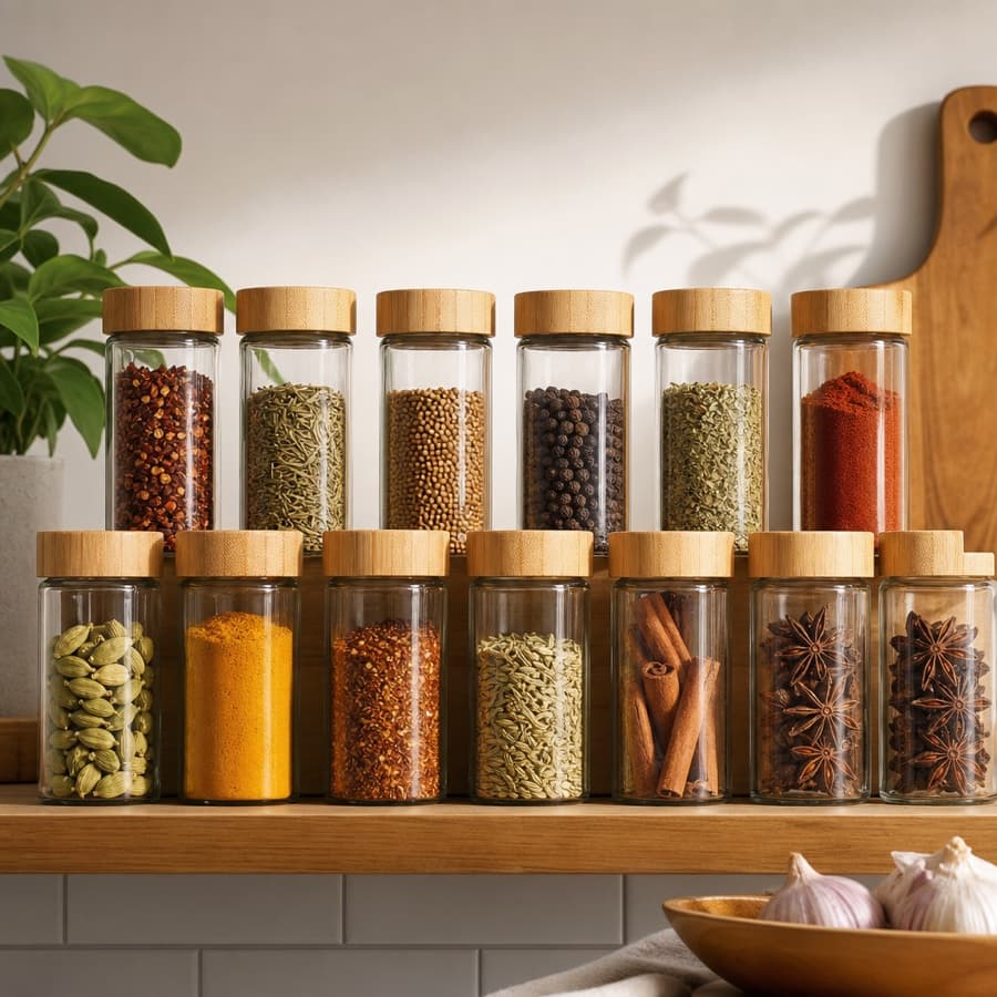 Glass Spice Jar Set