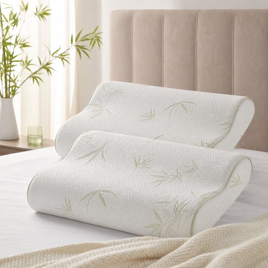 Bamboo Memory Foam Pillow Pair